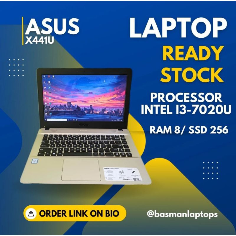 LAPTOP ASUS X441U Core i3 GENERASI 7 RAM 8 NORMAL SIAP PAKAI - LAPTOP BEKAS MALANG - LAPTOP MURAH - 