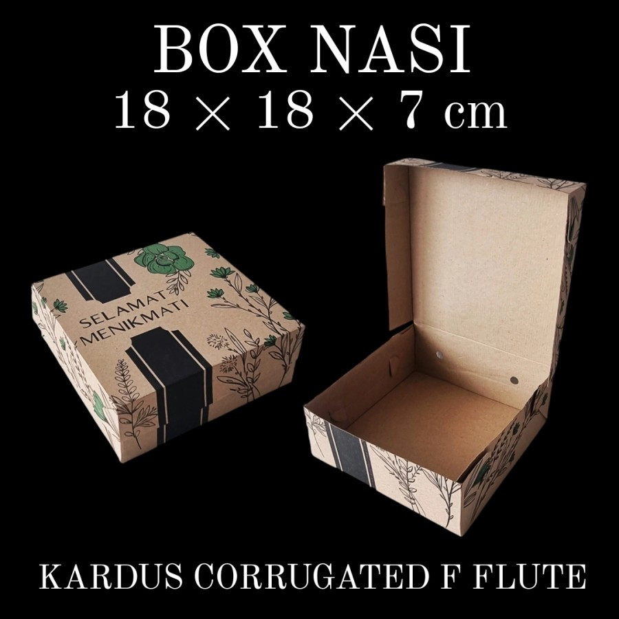 

25 Pcs Kotak Nasi Ctering Box Makanan Cemilan Kue Ukuran 18 x 18 x 7cm