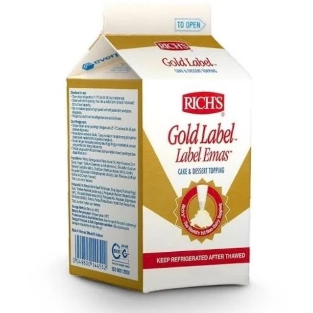 

Whip Krim Cair Rich's Gold Label Whipping Cream 500gr