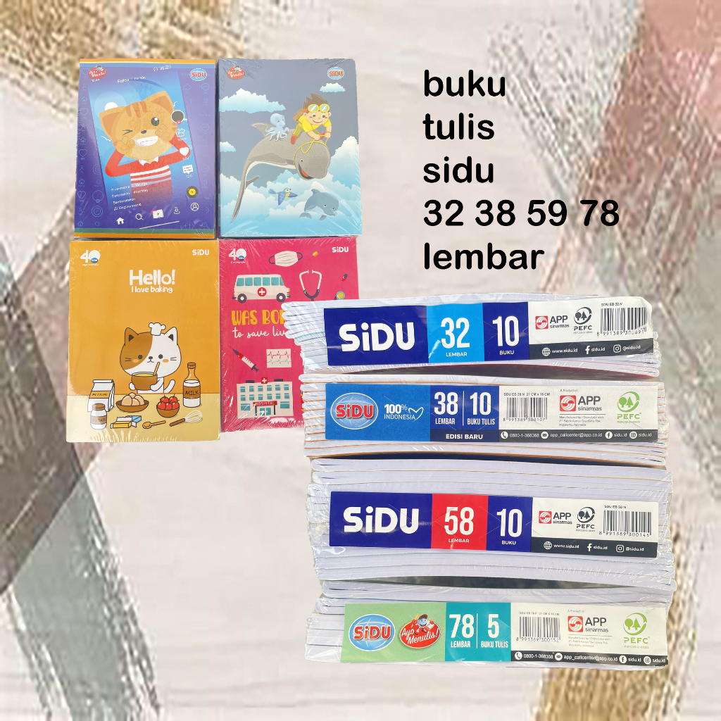 

Buku Tulis Sidu Paper Notebook Stationery 32 38 58 78 Lembar / 1 Pack Alat Tulis Sekolah