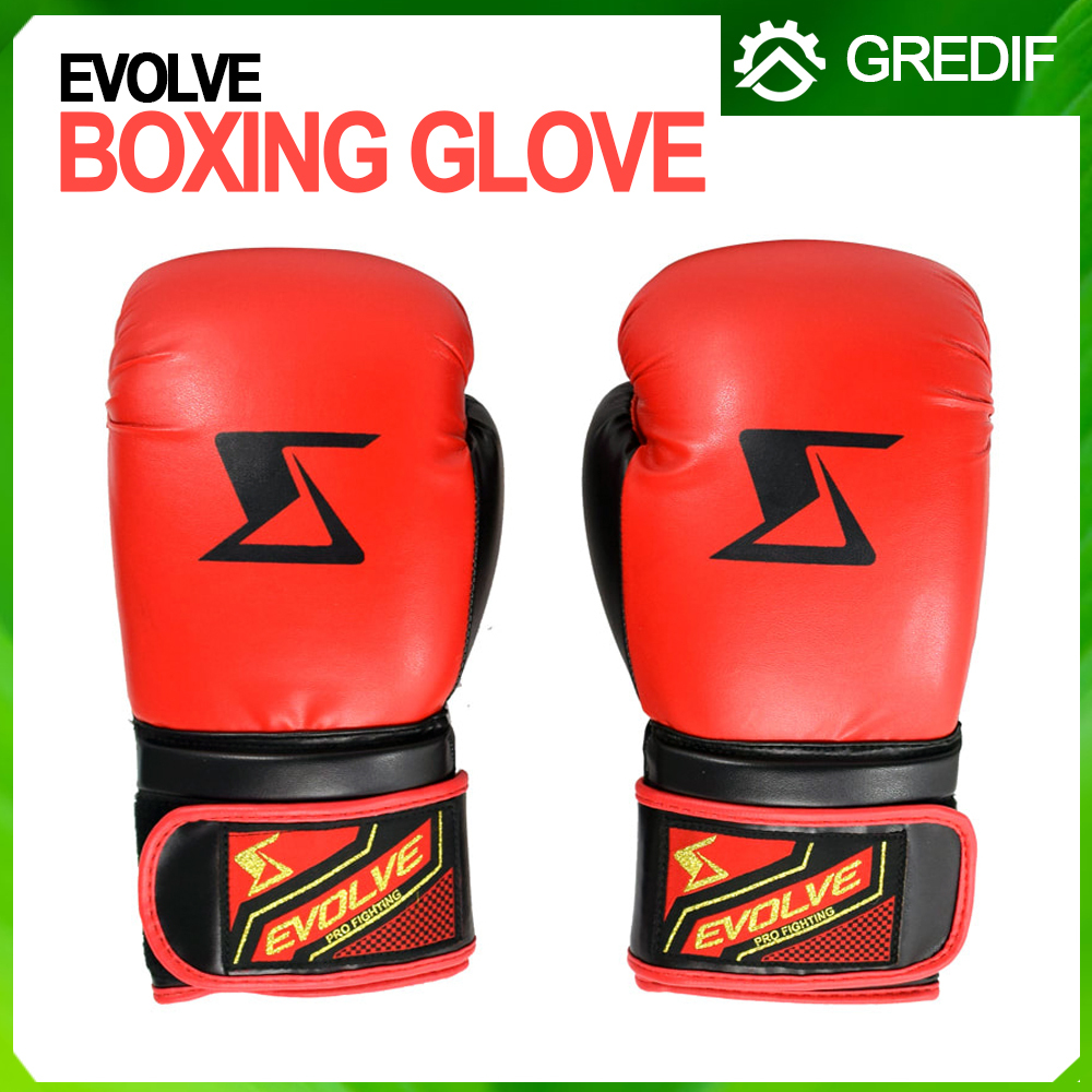 Evolve Boxing Gloves Training - Glove Sarung Tinju Olahraga Premium Untuk Muay Thai Kick Mma Fight M
