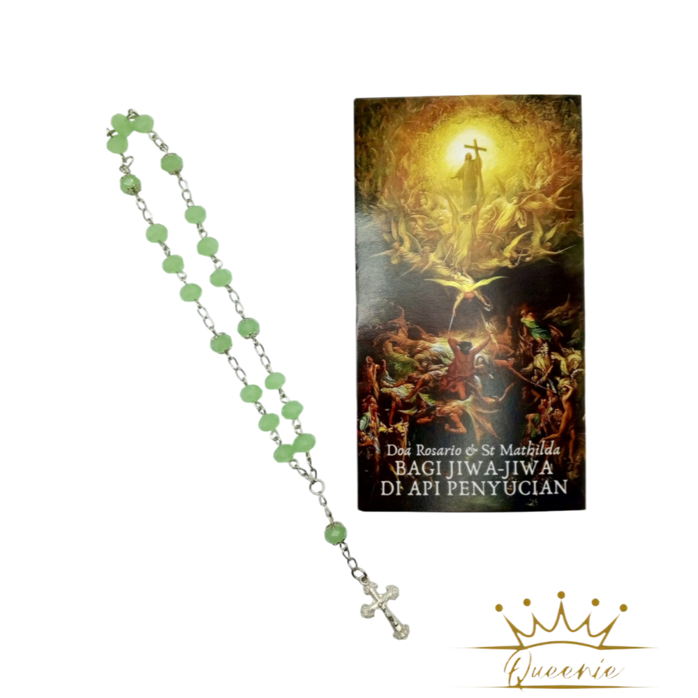 Rosario Doa Bagi Jiwa di Api Penyucian | Paket Rosario Ceko Crystal & Lembar Doa Bagi Jiwa di Api Pe