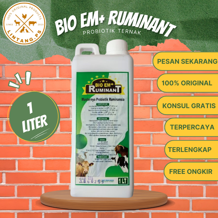 Probiotik Cair Ternak BIO EM+ 1 Liter Ruminant - probiotik sapi - Probiotik Kambing