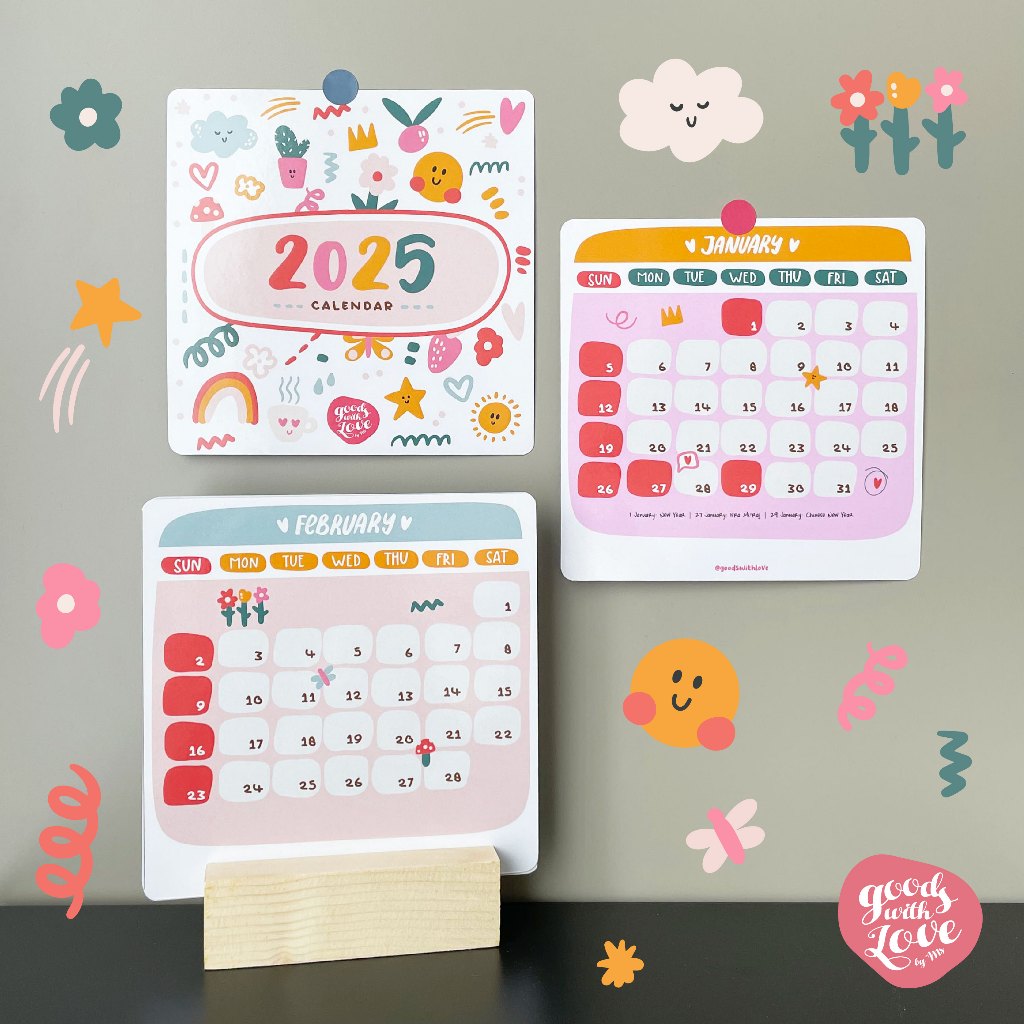 

2025 Calendar by GoodsWithLove | Kalender Meja Tahun 2025