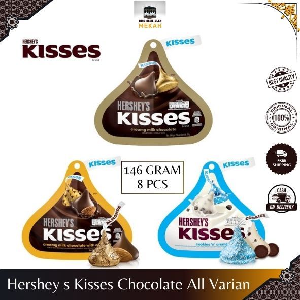 

Hershey's Kisses Chocolate All Varian 146 Gram Isi 8 Pcs Cokelat Lembut Isi