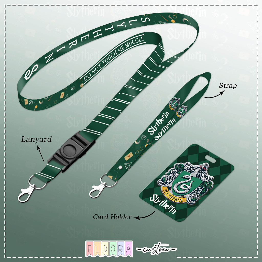 

[LANYARD] Strap id card holder Slytherin set gantungan kunci - tali hp - tempat kartu - name tag