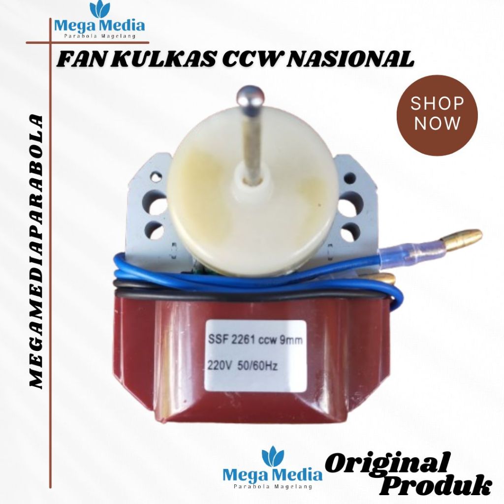FAN MOTOR KULKAS / DINAMO MOTOR FAN KULKAS / MOTOR FAN KULKAS CCW-9MM SSF 2261