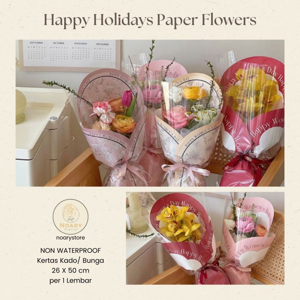 

HAPPY HOLIDAYS PAPER FLOWERS / Kertas Buket