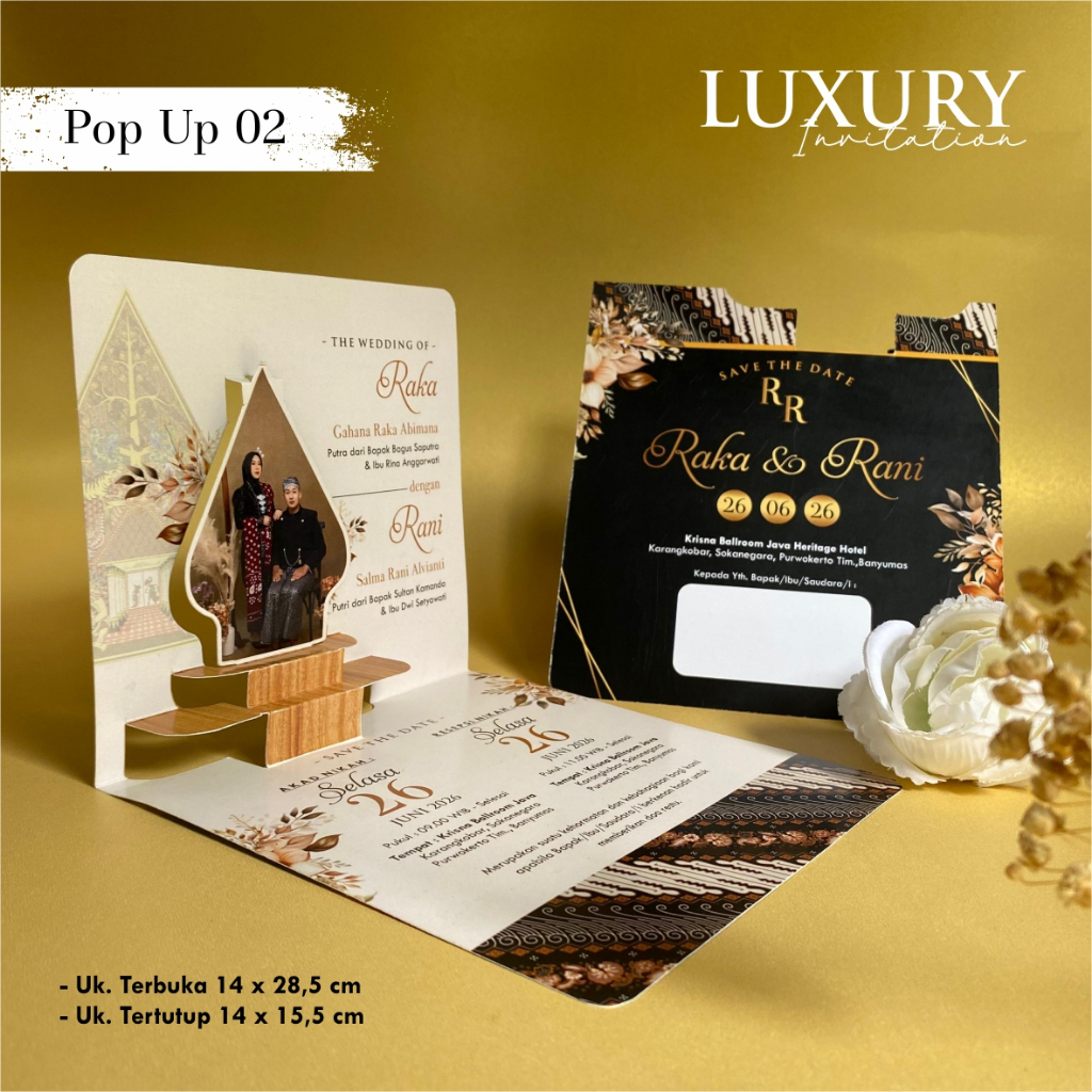 UNDANGAN PERNIKAHAN UNIK MEWAH - WEDDING INVITATION POP UP 3D
