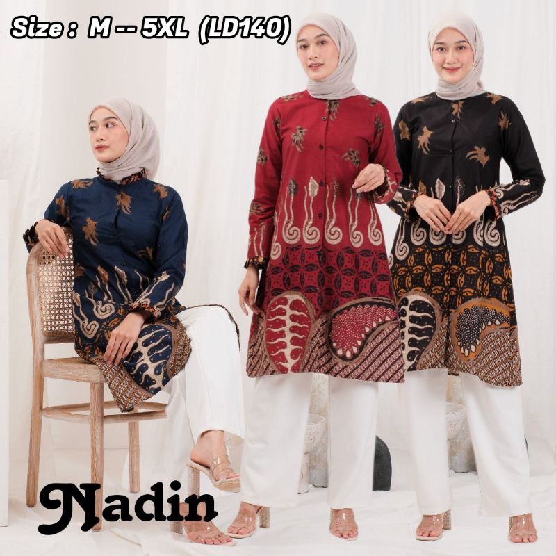Atasan Wanita Baju Tunik Batik Jumbo Size M L XL XXL 3XL 4XL LD 130cm Tunik Jumbo LD 130 Tunik Jumbo