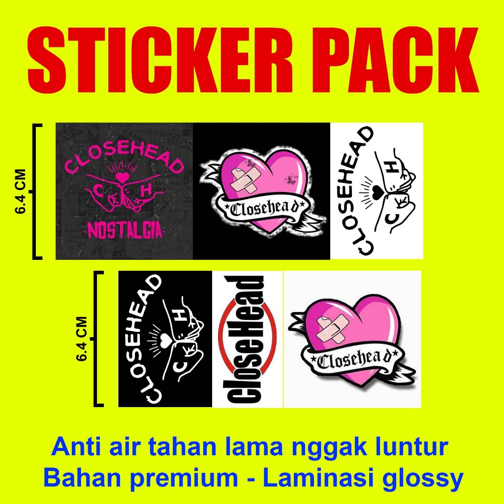 

Sticker band close head stiker band rock indonesia sticker pop punk bahan vinyl laminasi