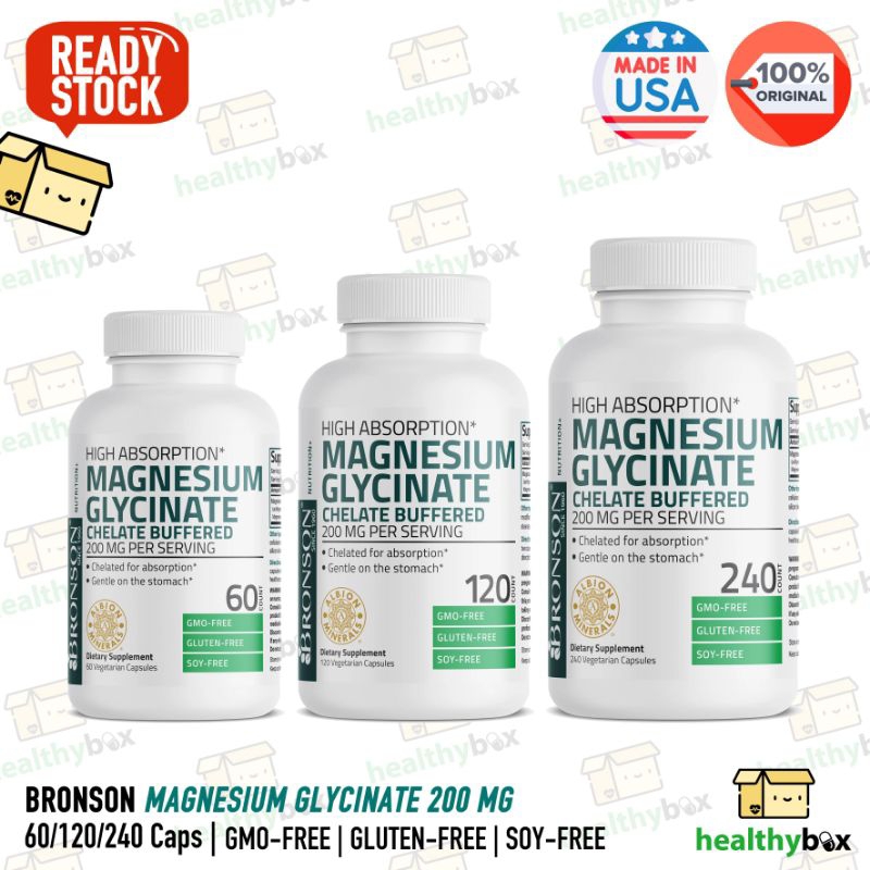 BRONSON Magnesium Glycinate 200 MG