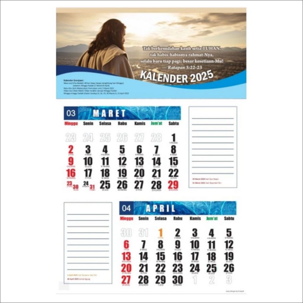 

Kalender Dinding 2025 Klem Besi A3 per lembar 2 bulan
