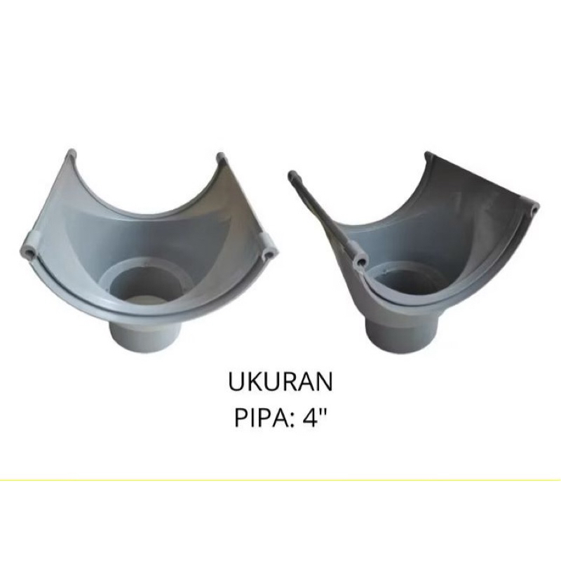 CORONG TALANG 4” SETENGAH LINGKARAN PVC OVAL