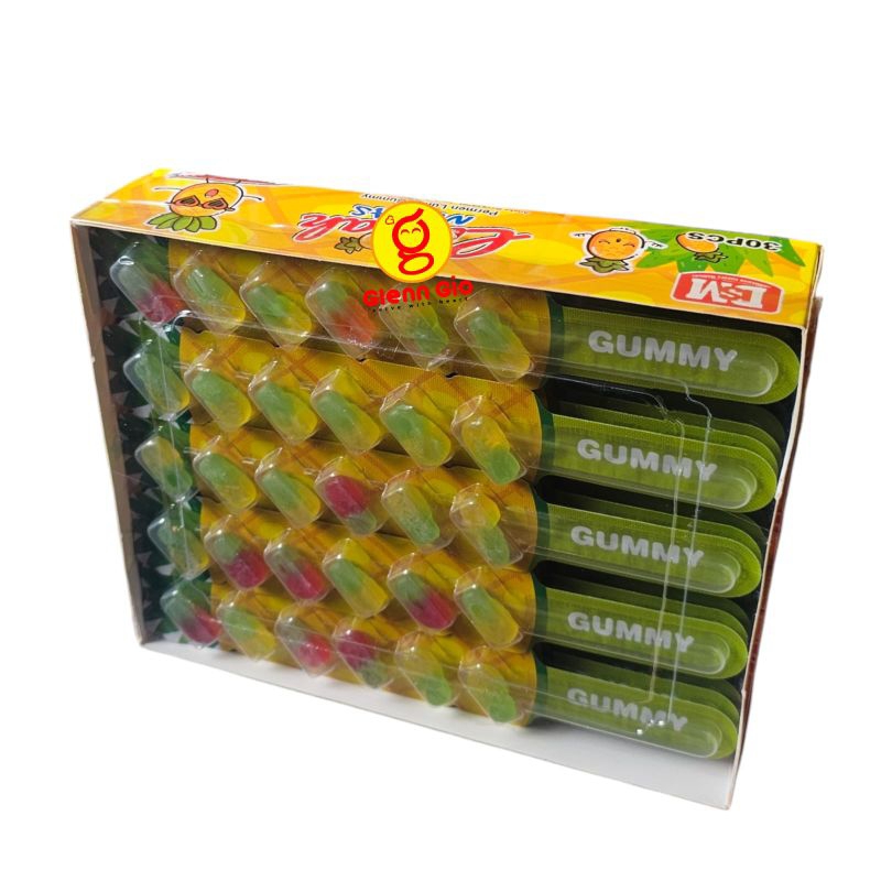 

Permen Lunak Gummy bentuk Nanas Nenas DSM box isi 30 pcs