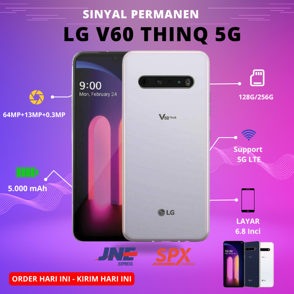 [Sinyal Permanen] LG V60 THINQ RAM 8GB INTERNAL 128GB/256GB SECOND ORIGINAL 5G