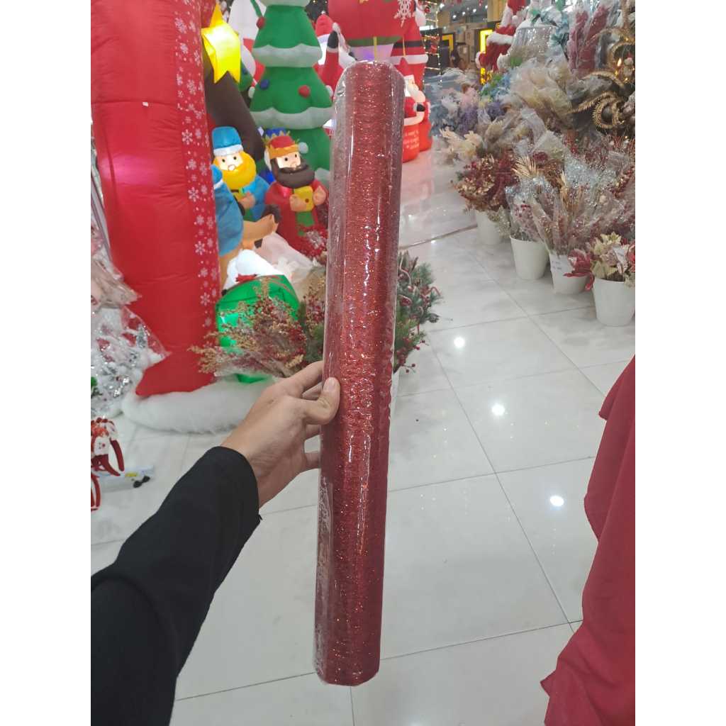 

pita roll merah untuk pohon natal ukuran besar