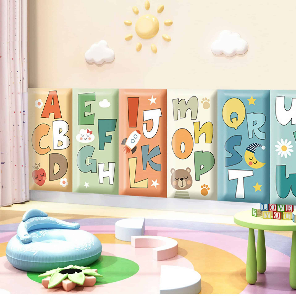 HEADBOARD WALLPANEL 3D MOTIF ABJAD | HIASAN DINDING KAMAR AKSESORIS RUMAH BISA COSTUM