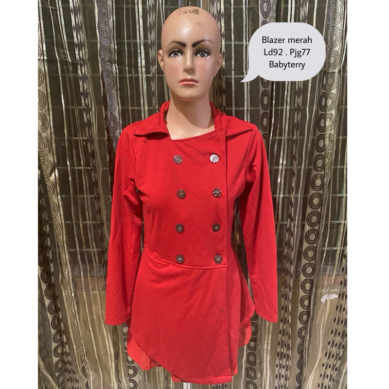 baju preloved  blazer merah