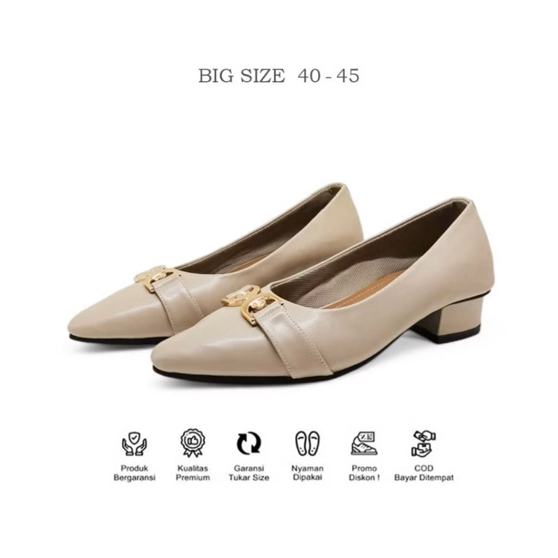 MK-188Noice Sepatu Pantofel Koreaan Wanita Ukuran Besar 40.41.42.43.44.45 Oxpord Lancip Sepatu Kerja