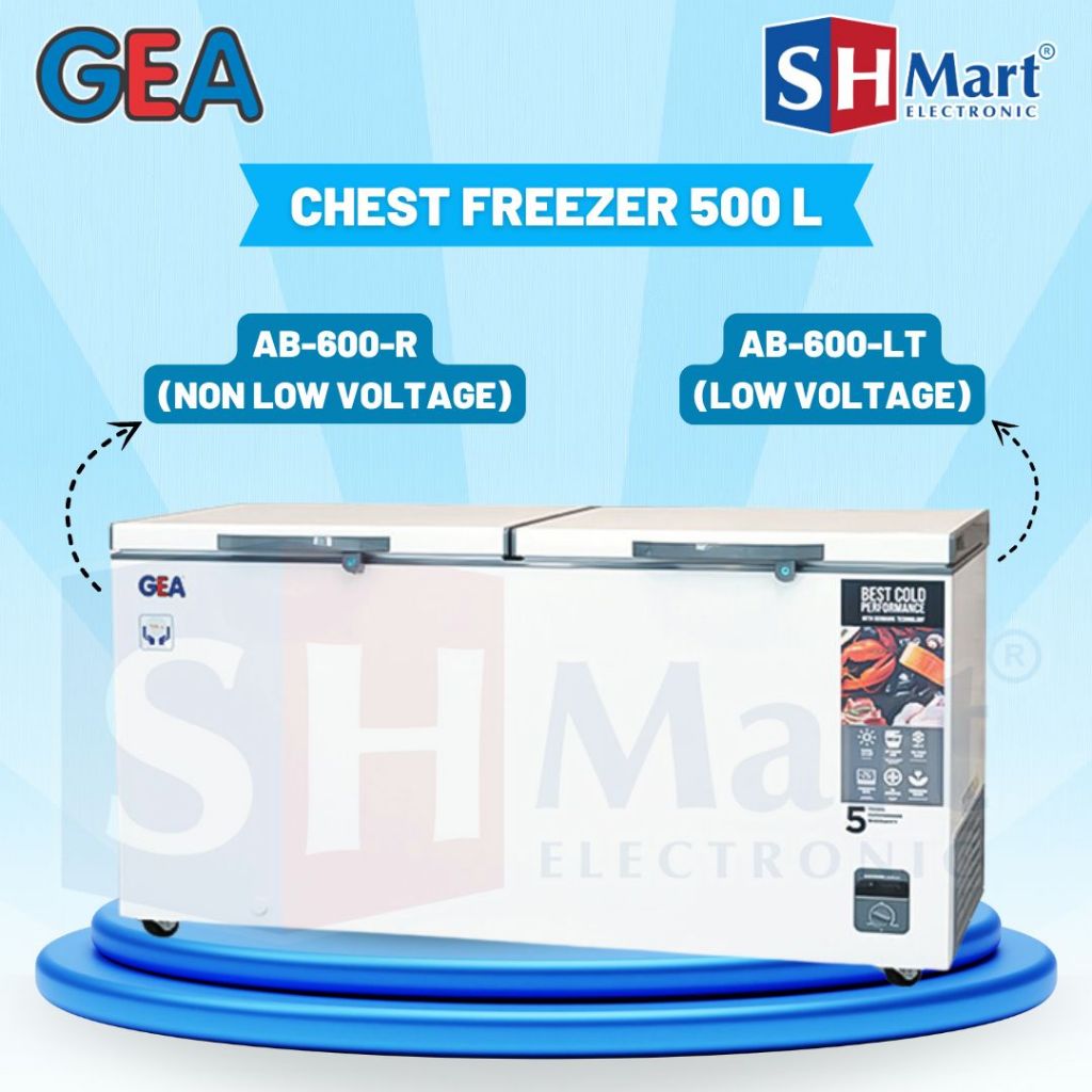 CHEST FREEZER GEA 2 PINTU KAPASITAS 500 LITER AB-600R / AB-600LT GARANSI RESMI