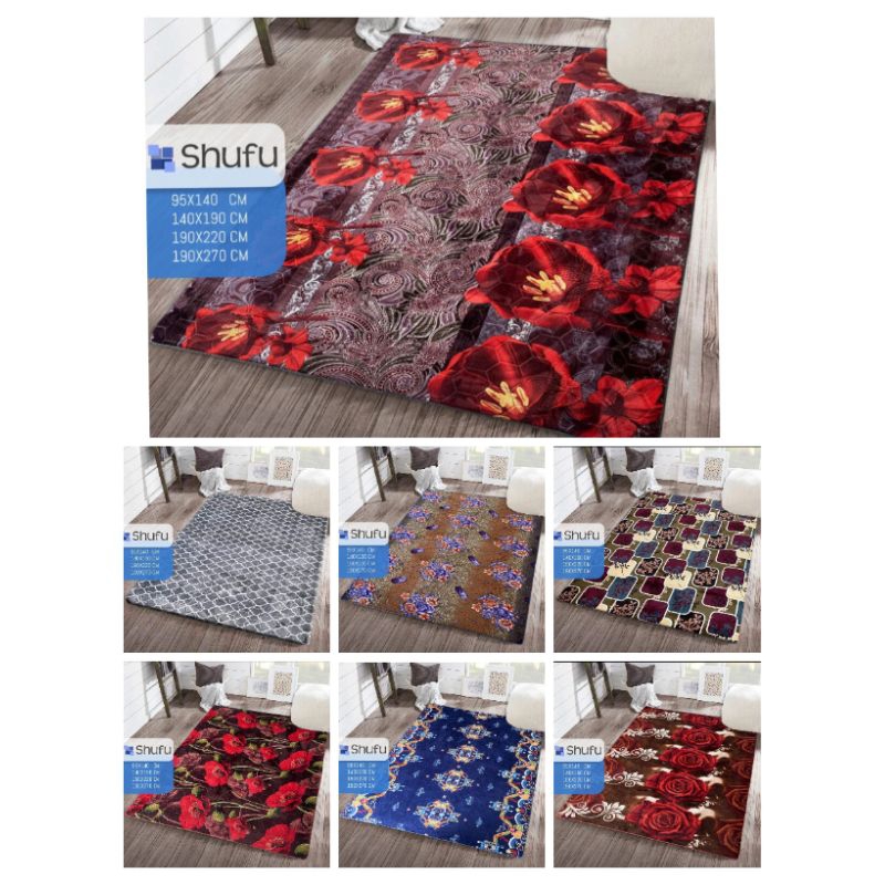{COD} Karpet Malaysia Premium SHUFU EMBOSS [Super Jumbo 190cm × 270cm]  karpet Malaysia Shufu minima