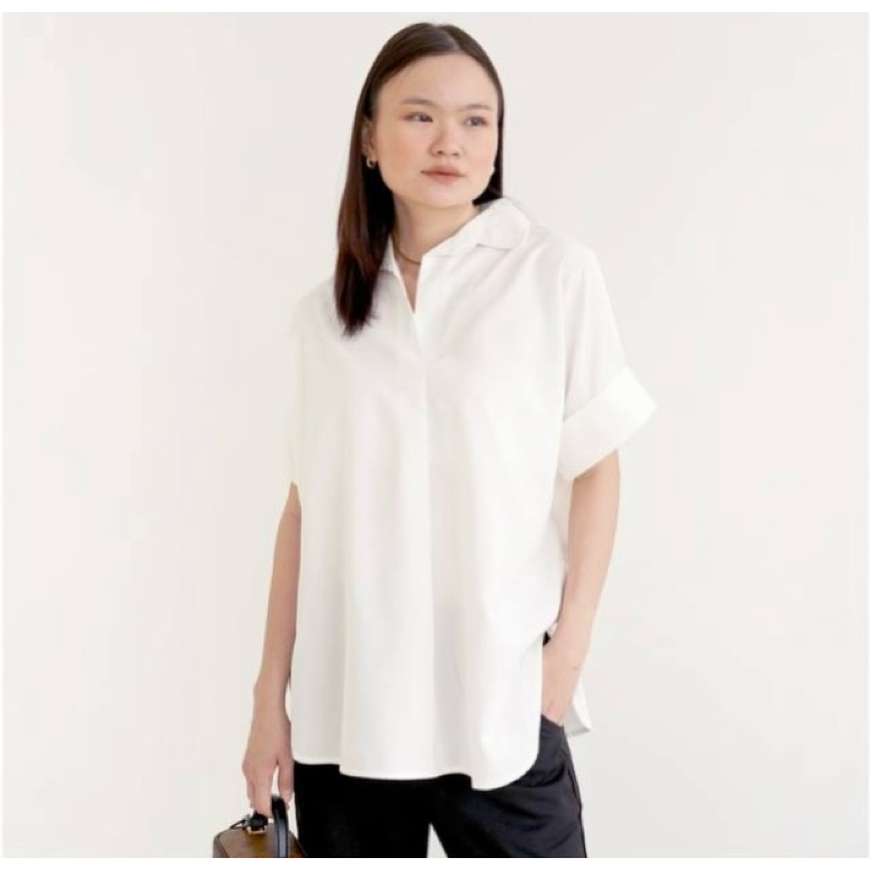 KEMEJA POLOS WANITA/BLOUSE lengan pendek