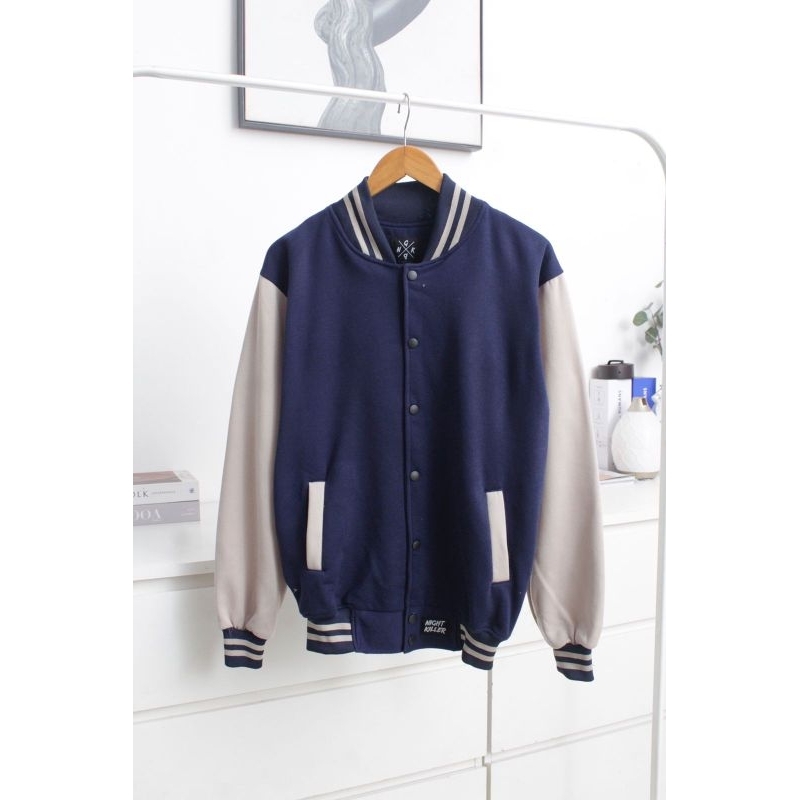 new jaket sweater baseball varsity polos pria dan wanita