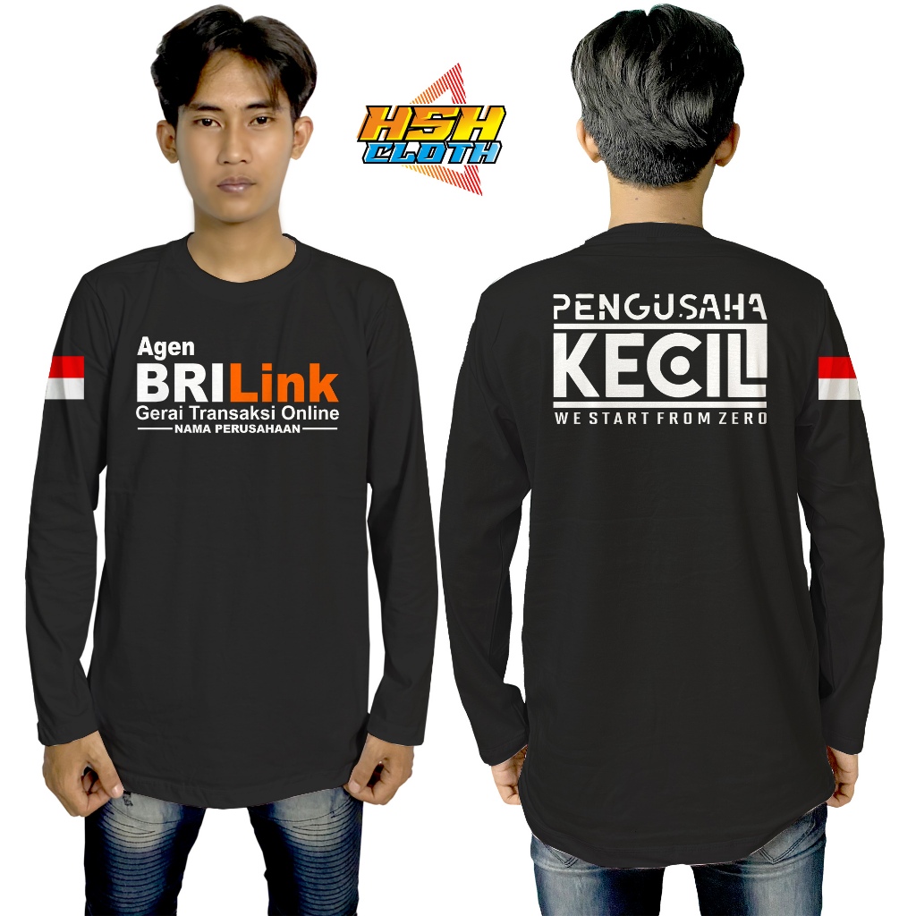 Baju Kaos Distro Lengan Panjang Agen Brilink Pengusaha Kecil We Start From Zero Gratis NAMA Toko Per