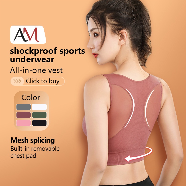 KODE Y8Q Sport bra BH Wanita Push Up Tank bra Bra Tanpa Kawat Gym Yoga Bra Olahraga 833