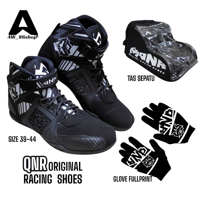 SEPATU BALAP DRAG RACE TOURING ROADRACE TOURING QNR RACING SHOES PAKET LENGKAP BIKERS