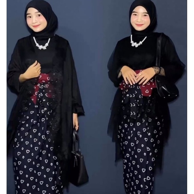 KP8 Rara rok atau kain lilit batik katun cap handmade merah putih