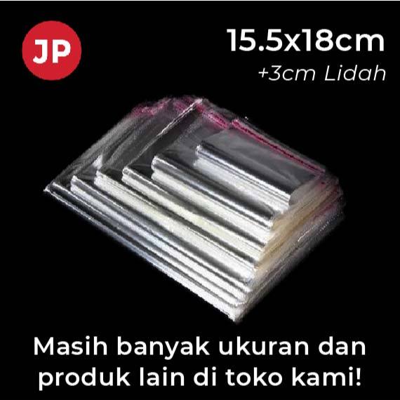 

PLASTIK OPP LEM ukuran 15.5x21cm (1 pack isi 100 pcs)