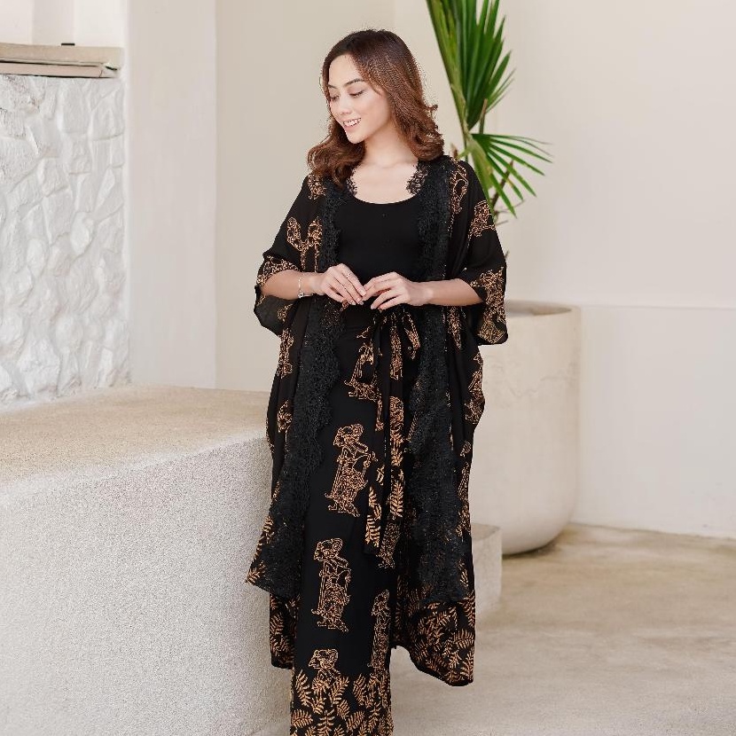 FG2 ANDIN Set Outer Lace dan Rok Lilit Batik Wayang