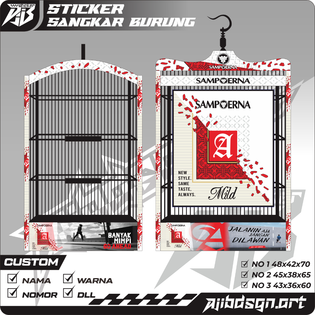 Sticker Decal Sangkar Radja/BNR/Ebod/Kosan Motif Sampoerna