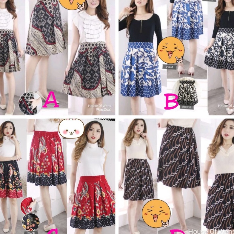 FG2 Rok Batik Pendek Bawahan Wanita Batik Rok Pendek Rok M Batik Rok Casual Rok Vintage Rok Modern R
