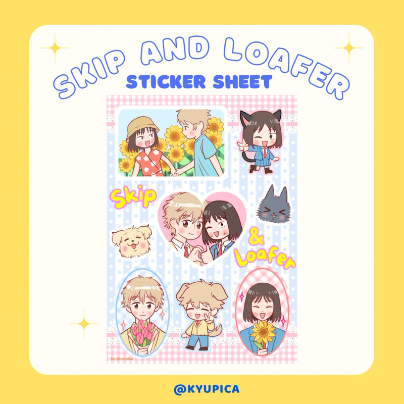 

Skip and Loafer Shimamitsu A6 Sticker Sheet | fanart by kyupica for CF19