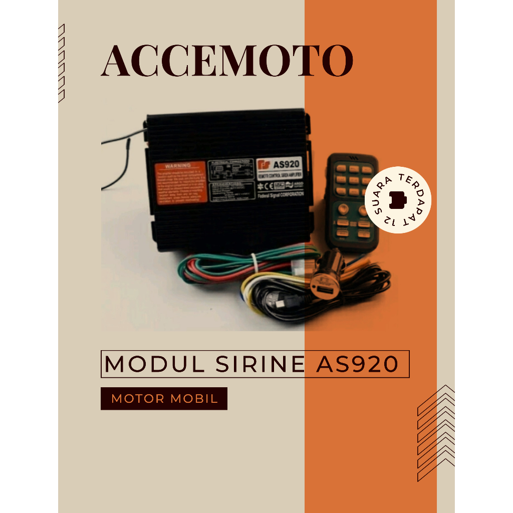 Modul sirine 12 suara 200watt as920 wireless remote mic mobil motor