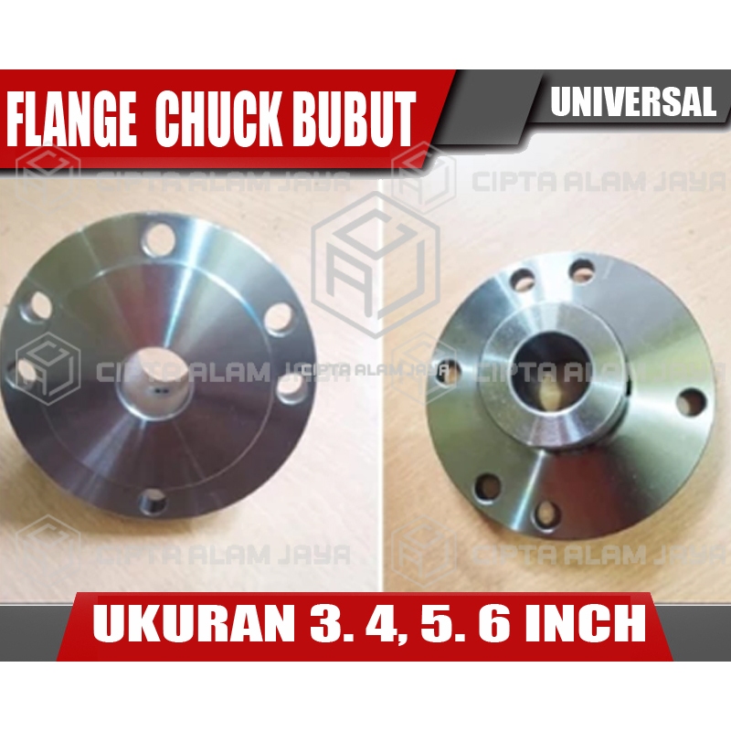 Adapter Flange chuck bubut ukuran 3. 4 . 5 inch