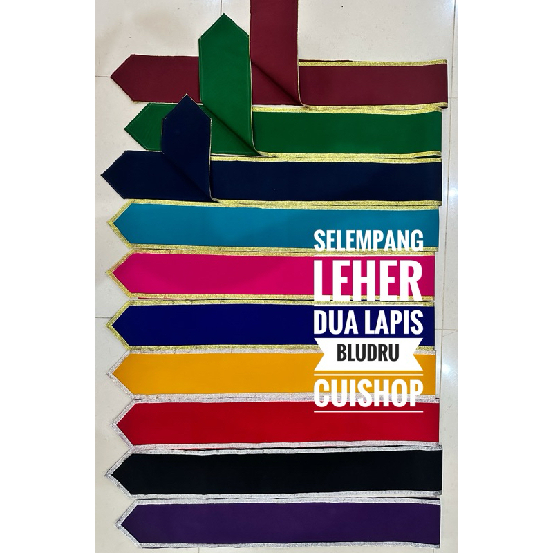 SELEMPANG WISUDA LEHER POLOS 2 LAPIS BLUDRU