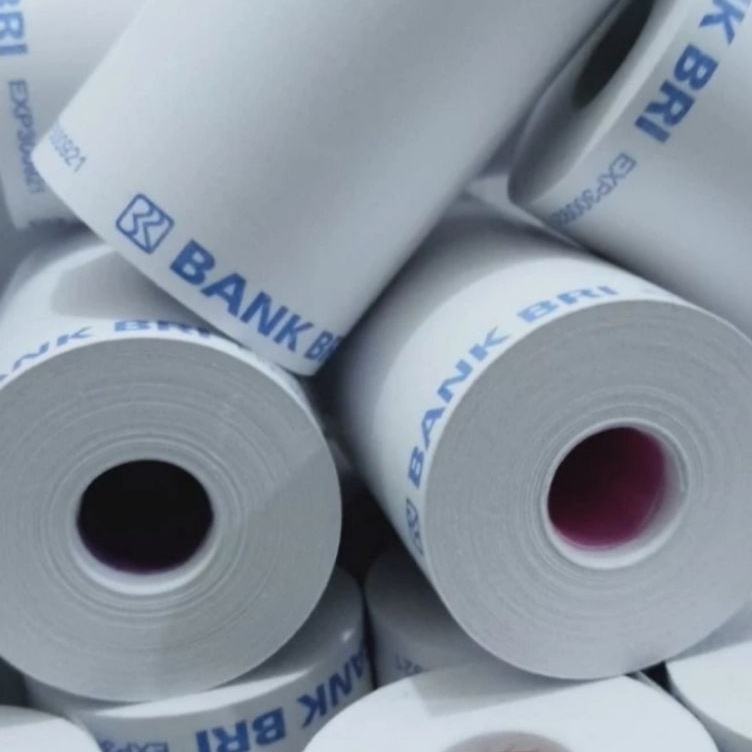 

Super Premium Kertas kasir thermal logo bank BRI 5857x3mm full coreles paket 1 pcs
