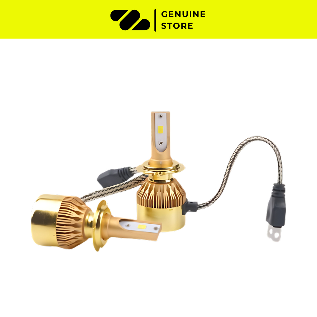 Lampu Utama LED Mobil C6 Gold H1 H3 H7 H11 HB3 HB4 38 Watt Hitam Kabut - C6 Gold H3