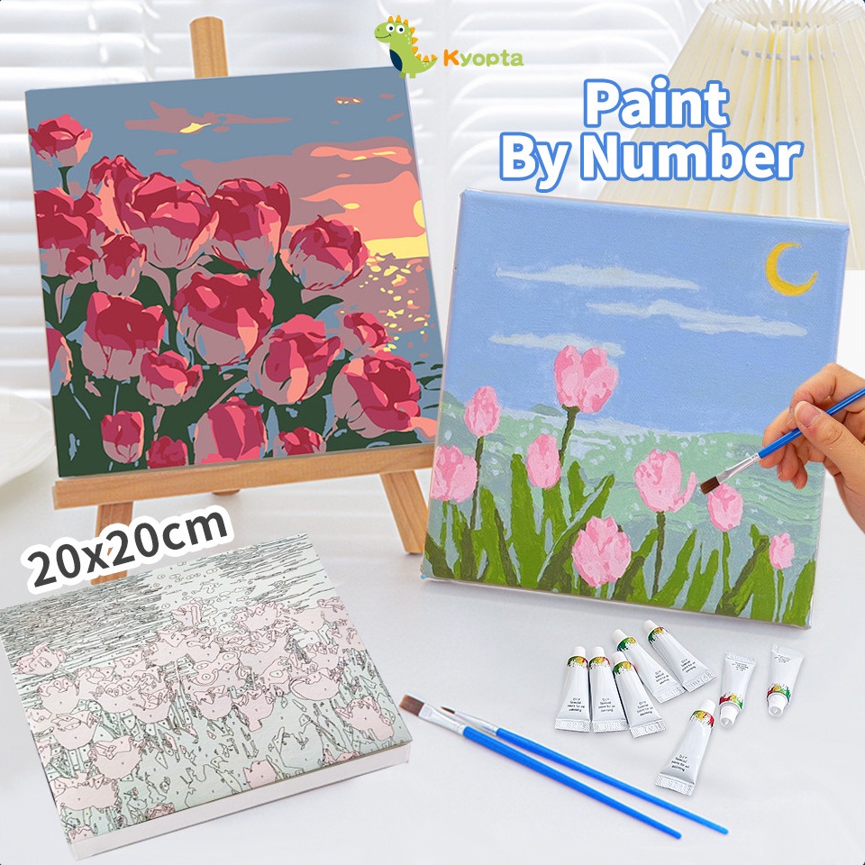 

Paling Terbaru Kyopta 2x2cm Paint by number aesthetic series diy digital painting kit Kanvas painting