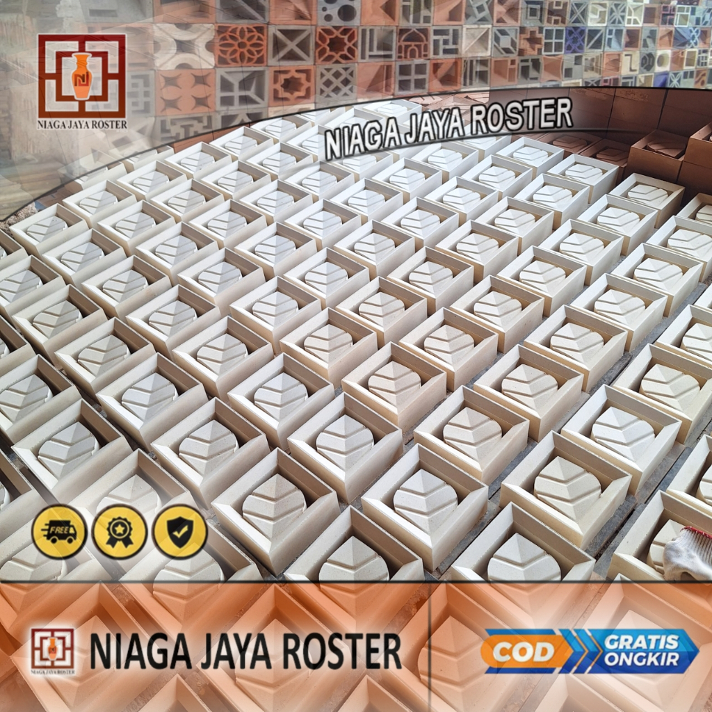 roster beton minimalis/ loster beton minimalis, roster motif daun