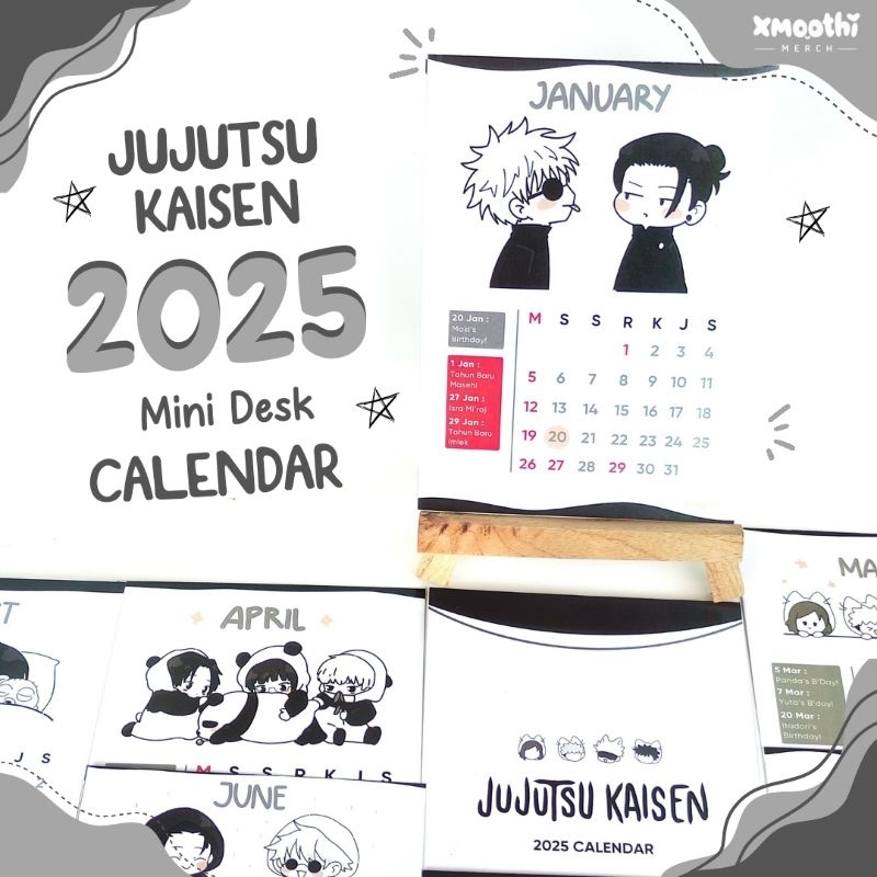 

JUJUTSU KAISEN 2025 DESK CALENDAR - KALENDER JUJUTSU KAISEN AESTHETIC - KALENDER MEJA ANIME 2025 - GOJO SETO NANAMI UTAHIME ITADORI TOJI MEGUMI SUKUNA