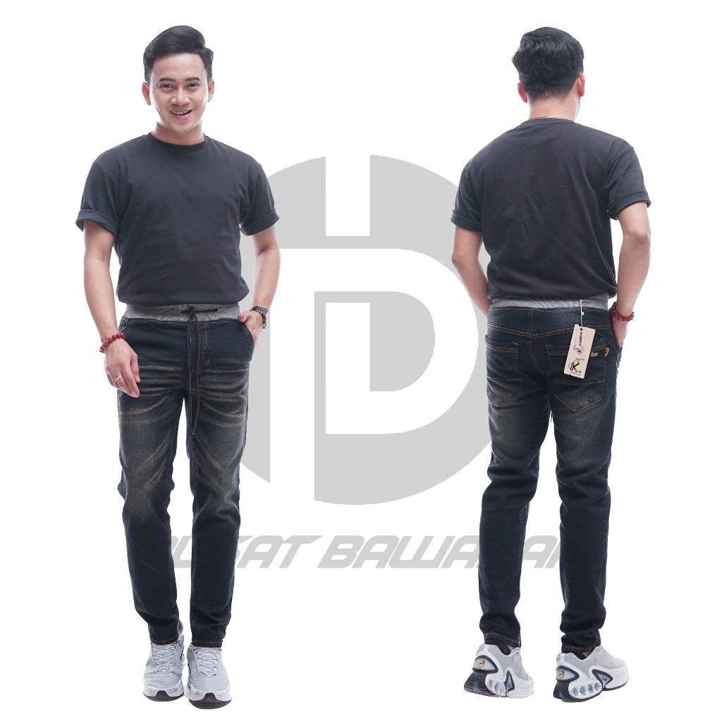 Celana Panjang jeans JUMBO size 27 - 51 pinggang karet celana kerja pria original