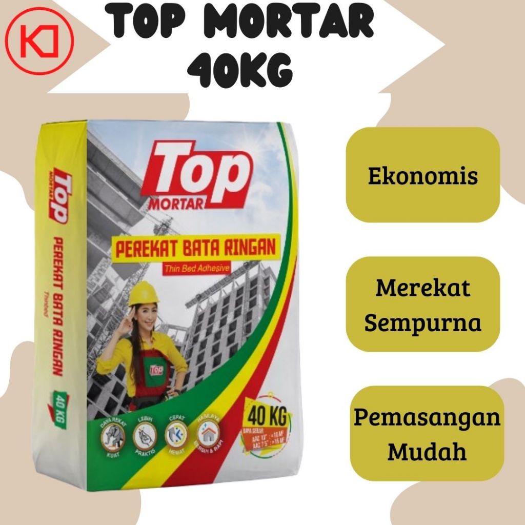 MORTAR PEREKAT BATA RINGAN TOP/ PEREKAT BATA RINGAN TOP 40kg
