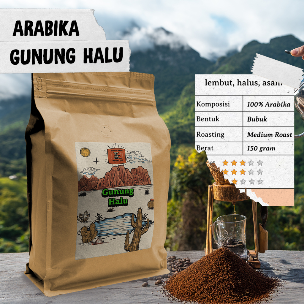 

KOPI ARABIKA GUNUNG HALU ASLI JAWA BARAT KOPI BUBUK/BIJI 150GR