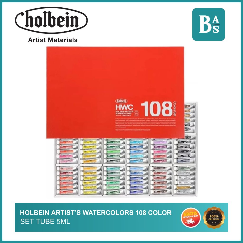 

Holbein Artists' Watercolours 108 colour set 5ml