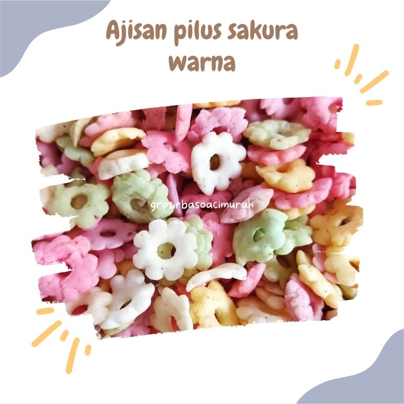 

Pilus Sakura Warna Warni Ajisan 250gram Snack Jadul Kembang Ribut Rainbow